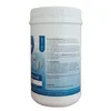 A white plastic container with a blue label showing product information and usage instructions. Produktbild-Vorschau