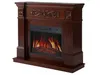 A dark brown electric fireplace with a realistic flame effect. Podgląd zdjęcia produktu