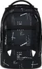 A black Satch backpack with a digital/matrix-like pattern. Voir les images du produit