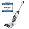 A white and gray Fakir Starky WDA 700 wet and dry vacuum cleaner is shown against a white background, with a blue and white award badge to the left. Produktbild-Vorschau