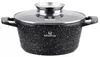 A black pot with a speckled pattern and a glass lid sits on a white background. Náhľad obrázku produktu