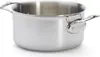 A stainless steel pot with two handles on a white background. Podgląd zdjęcia produktu