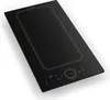 A black induction cooktop with gold trim, shown from a slightly elevated angle against a white background. Podgląd zdjęcia produktu