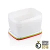 A stack of three white food storage containers with colored bases, set against a white background. A German Design Award Nominee 2016 badge is visible in the bottom right corner. Podgląd zdjęcia produktu