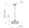 A diagram showing the dimensions of a pendant lamp. Produktbild-Vorschau