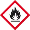 A hazard symbol indicating flammability. Produktbild-Vorschau