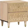 The Living Store Nachttische 2 Stk. 40x33x46 cm Massivholz Produktbild-Vorschau 2
