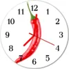 Glasuhr Wanduhr Küchenuhr Echt-Glas 30fi cm Chilischote rot Produktbild-Vorschau 1