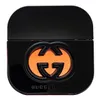 A black Gucci Guilty Black perfume bottle with an orange Gucci logo. Anteprima dell’immagine prodotto