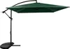 A dark green cantilever umbrella on a black stand, isolated on a white background. Produktbild-Vorschau