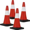 ECD Germany 4 Stück Verkehrskegel Pylone 51 cm, Rot-Weiß, Produktbild-Vorschau 1