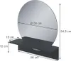 Specchio bagno Vicco Elyra Nero 50 x 54.5 cm con ripiano, Anteprima dell’immagine prodotto 3