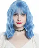 WIG ME UP Perücke Pony schulterlang gewellt Blau Weißgraue Produktbild-Vorschau 2