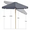 Sekey Balkonschirm 200 cm Ø Holzoptik, Knickbar, Stabiler Produktbild-Vorschau 6