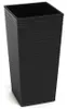 A black, square, tall planter with a textured surface. Náhled obrázku produktu