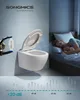 SONGMICS WC sedátko ve tvaru O, automatické sklápění, Náhled obrázku produktu 3