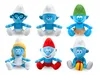 A collage of six different Smurf plush toys against a white background. Produktbild-Vorschau