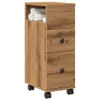vidaXL Badschrank Schmal mit Rollen Artisan-Eiche Produktbild-Vorschau 9