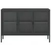 A dark gray sideboard with three glass doors and metal legs, presented against a white background. Produktbild-Vorschau