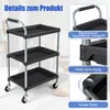 Dílenský vozík COSTWAY, pojízdný vozík na nářadí se 3 Náhled obrázku produktu 4