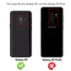 Two black smartphone backs are shown side-by-side, with red boxes highlighting the camera modules. The left phone is labeled 'Galaxy S9' with a green checkmark, and the right phone is labeled 'Galaxy S9 PLUS' with a red 'X'. Text at the top states 'This ca Anteprima dell’immagine prodotto