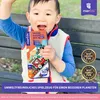 A young child is holding a toy box and smiling. Produktbild-Vorschau
