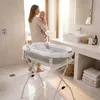 moovkee Babybadewanne mit Gestell 80cm Grau Faltbar mit Produktbild-Vorschau 2