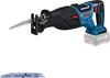 A cordless reciprocating saw with a blade attached, and a separate blade shown below. Produktbild-Vorschau