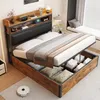 A bed with storage is shown in a bedroom setting. Voir les images du produit