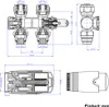Technical drawing with dimensions of a heating system component. Podgląd zdjęcia produktu