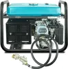 A generator with a gas hose attached, shown from a slightly elevated front-left angle against a white background. Podgląd zdjęcia produktu