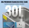 Close-up of a stainless steel tank with text overlays. Náhľad obrázku produktu