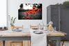 MuchoWow® Poster Rote Mohnblumen vor schwarzem und weißem Produktbild-Vorschau 3