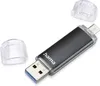 Hama USB-Stick Laeta Twin, USB 3.0, 64GB, Schwarz Produktbild-Vorschau 1