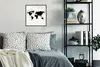 MuchoWow® MuchoWow® Gerahmtes Poster Weltkarte - Schwarz - Produktbild-Vorschau 5