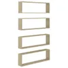 vidaXL Cube Shelves 4 ks Sonoma Oak 100x15x30 cm výrobek ze Náhled obrázku produktu 1