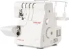 A white Singer serger sewing machine is shown from a three-quarter front angle against a white background. Produktbild-Vorschau