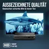 A DVD player is shown in front of a television displaying a shark. Voir les images du produit