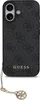 A black GUESS phone case with a repeating logo pattern and a gold charm attached to a lanyard. Anteprima dell’immagine prodotto