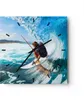 Wanduhr - Quadrat - Glasuhr - Surfen Surfer Ozean Welle - Produktbild-Vorschau 1
