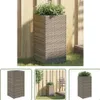 The Living Store Pflanzkübel Grau 30x30x60 cm Poly Rattan Produktbild-Vorschau 1