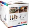 The image shows the packaging of a Bosch kitchen appliance, featuring product images and text. Produktbild-Vorschau