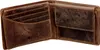 An open brown leather wallet with multiple card slots and a coin pocket. Produktbild-Vorschau