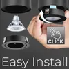 A hand is shown installing a light bulb into a fixture, with text indicating 'Easy Install'. Náhled obrázku produktu