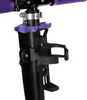 Close-up of a scooter's handlebar stem with a purple grip and a black bottle holder attached. Anteprima dell’immagine prodotto