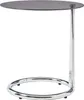 A modern side table with a round bronze glass top and a chrome metal base. Anteprima dell’immagine prodotto