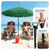 VOUNOT® Sonnenschirm Strandschirm 200cm mit Tragetasche und Produktbild-Vorschau 6