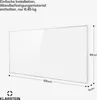 A white infrared heater is shown with dimensions indicated. Podgląd zdjęcia produktu
