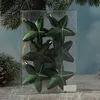 Christbaumschmuck STERN - Weihnachtsbaumschmuck - bruchfest - H: 7,5cm - grün - 6er Set Produktbild-Vorschau