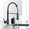 Küchenarmatur Schwarz 360° Wasserhahn Ausziehbar Brause Produktbild-Vorschau 1